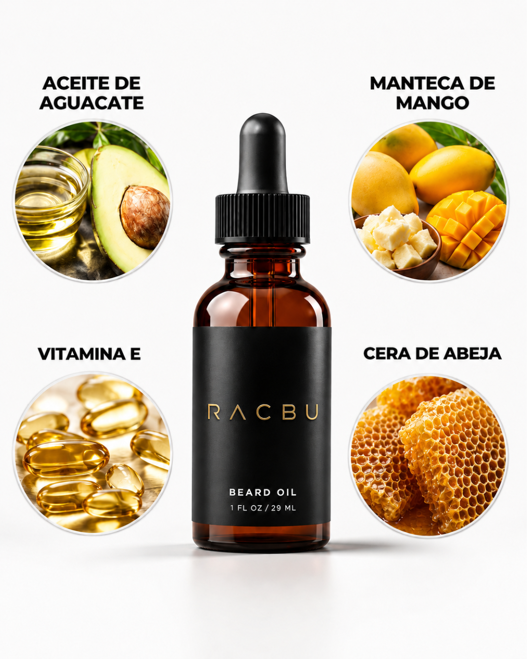 RACBU ELIXIR | Aceite para crecimiento de barba